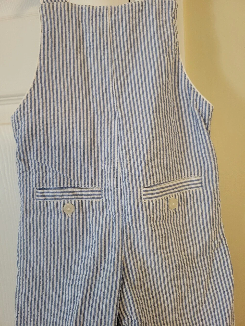 Ralph Lauren Blue Seer Sucker Overalls Size 9 Months